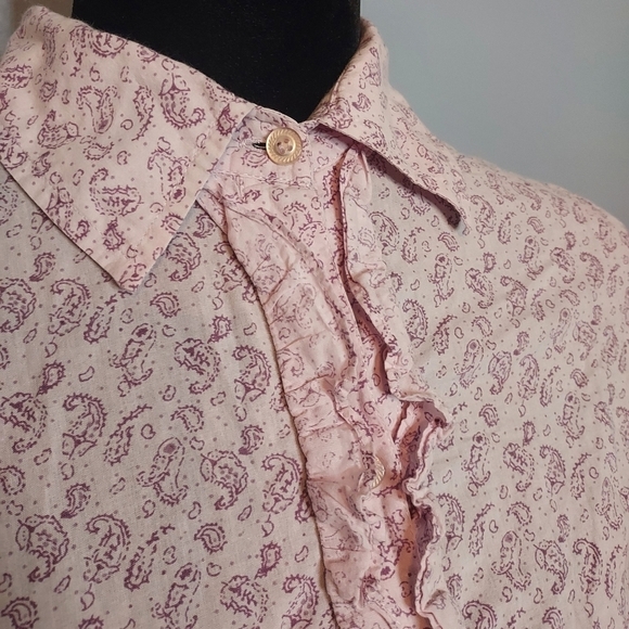 Izod Cotton Light Purple Button Front Size Medium Top - Picture 2 of 7